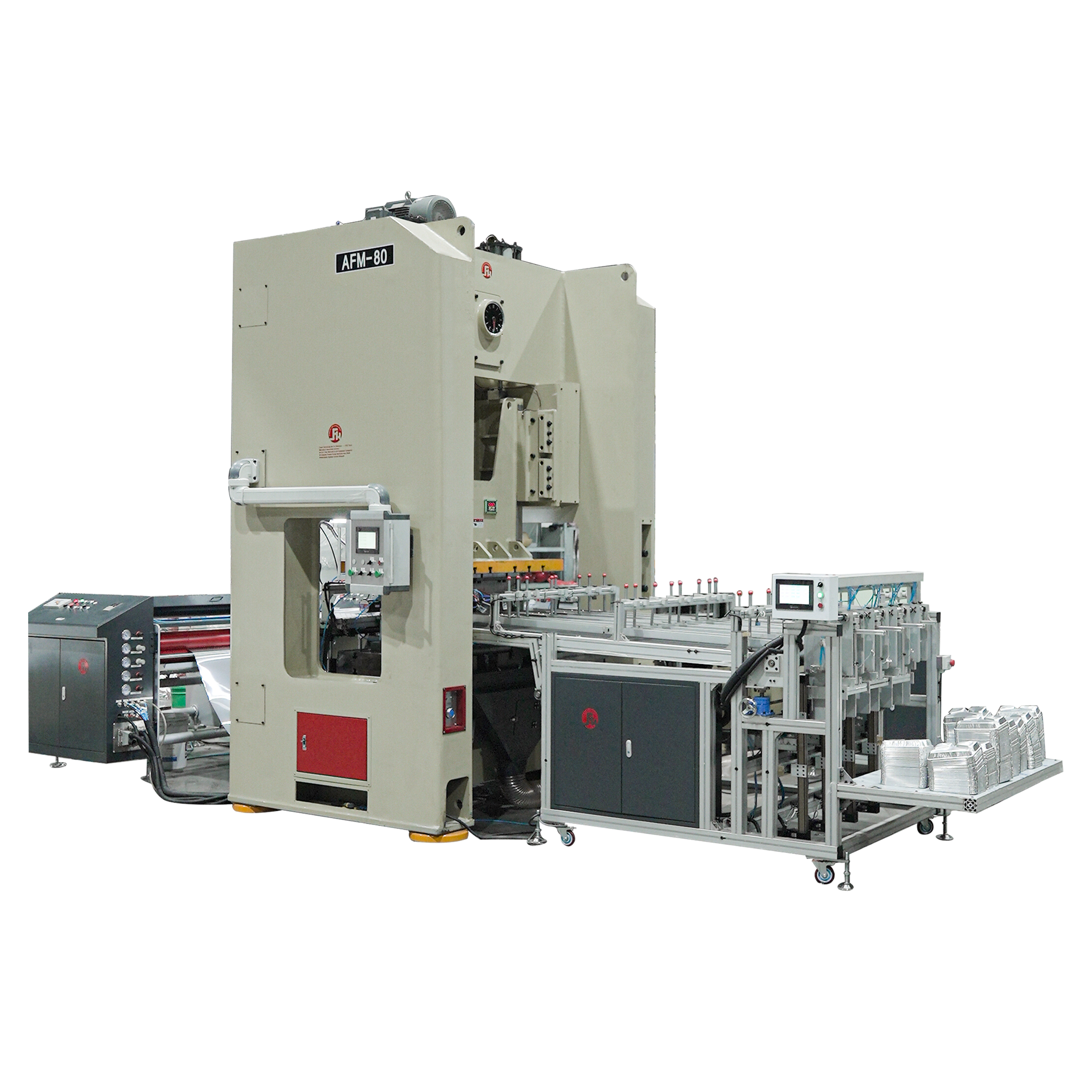This is a automatic 80T aluminum foil container press machine picture